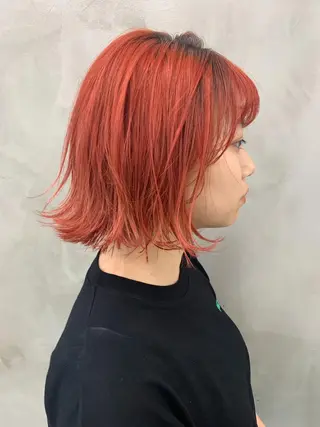 ショート カラー pole/apartment所属・💓パーマ，💗 レイヤーカットのヘアスタイル