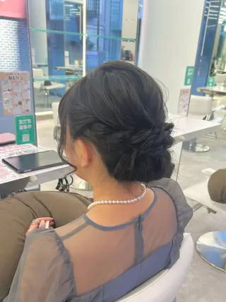 セミロング ヘアアレンジ はるか/ブリーチカラ ー/ヘアアレンジ🤍のヘアスタイル