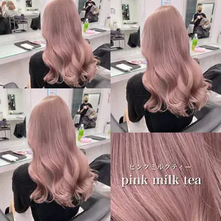 ロング カラー 🩷モテ髪＆透明感 🩷ミルクティー🩷のヘアスタイル