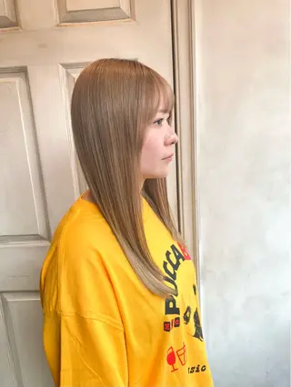 ロング カラー 千 田のヘアスタイル