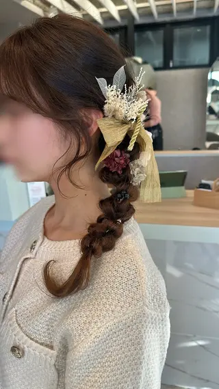 セミロング ヘアアレンジ 韓国ヘア🦢🖤 Sayumiのヘアスタイル