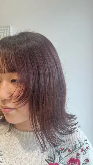 ミディアム ベージュカラー⌇﻿ くびれヘア.𐙚心音のヘアスタイル