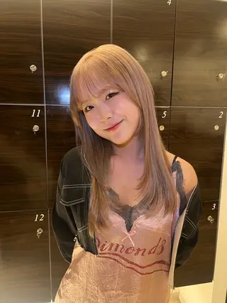 セミロング カラー 柔らかい艶暖色 特化🫧姫汝のヘアスタイル