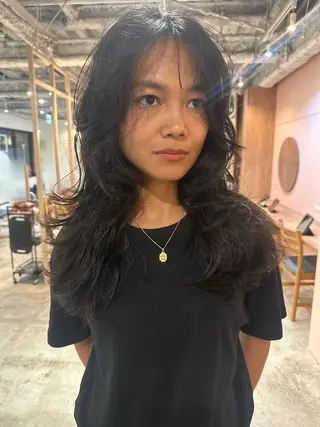 セミロング パーマ指名No. 1 磯飛⭐️慎之介のヘアスタイル