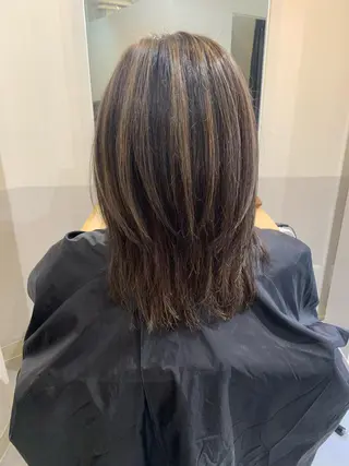 ミディアム レイヤー×縮毛矯正 深見 拓のヘアスタイル