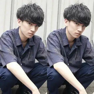 パーマ メンズ BABY 艶髪暗髪ヘア💖達人のヘアスタイル