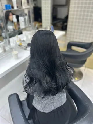 ロング カラー パーマ ヘアアレンジ メンズ キッズ ブリーチなしカラー/ ブラウン/レイヤーのヘアスタイル