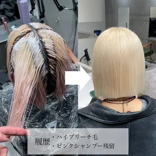 ショート 名古屋ムラ修正 ハイトーンのヘアスタイル