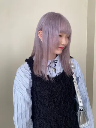 セミロング 透け感カラー得意🎀 りおなのヘアスタイル