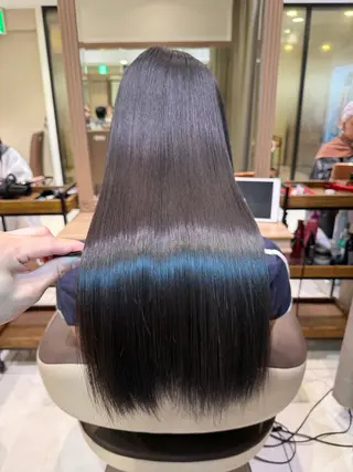 ロング パーマ 学割 悟 韓国風艶髪縮毛矯正のヘアスタイル