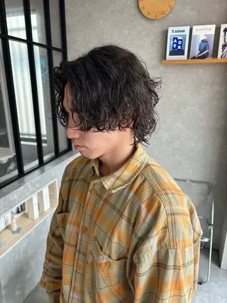 ショート パーマ メンズ 長谷川 湧のヘアスタイル