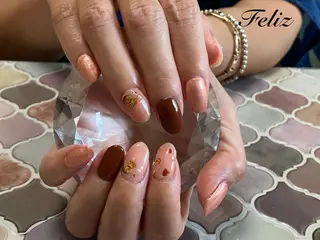 ネイル 痛ネイル/ワンホン/ フィルイン/長さだしのネイルデザイン