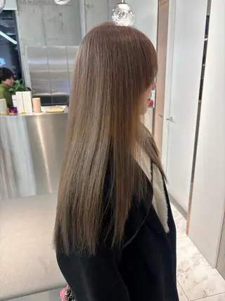 ミディアム rina／ベージュ ワンホン/韓国ヘアのヘアスタイル