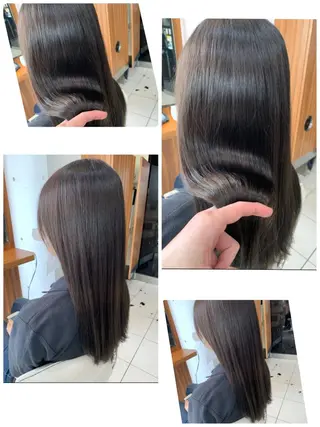 ミディアム カラー パーマ 白髪ぼかしハイライト 柳川拓哉のヘアスタイル