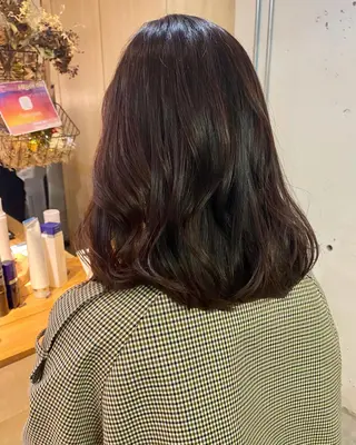 ミディアム カラー パーマ美容師 hanaのヘアスタイル