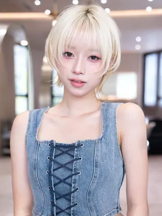 ミディアム カラー 渋谷/レイヤーボブ・ 韓国ボブ特化/楓のヘアスタイル