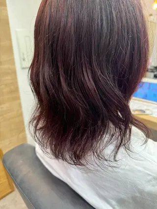 ミディアム カラー 縮毛矯正/艶髪カラー ヘアアレンジ/ひふみのヘアスタイル