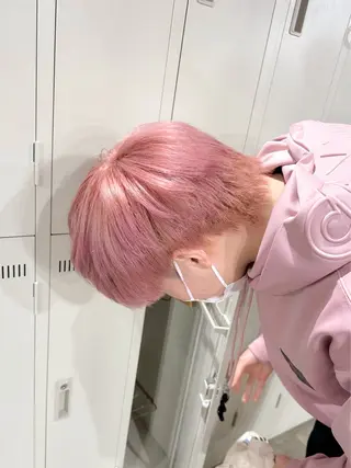 ショート カラー パーマ ヘアアレンジ メンズ 僕なら縮毛矯正してて もブリーチできますのヘアスタイル