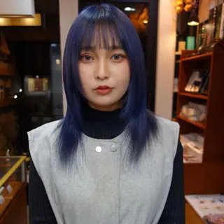 セミロング カラー ブロンド／ブリーチ 【SITY.】のヘアスタイル