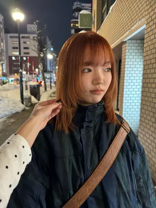 セミロング カラー 阿部 ことみ /メンズカットモデルのヘアスタイル