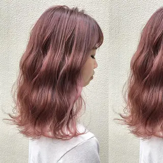 ミディアム カラー ツキノキ ミナのヘアスタイル