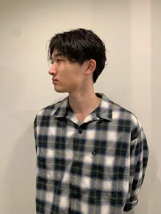 カラー メンズ 落合希 Olivebeigeのヘアスタイル