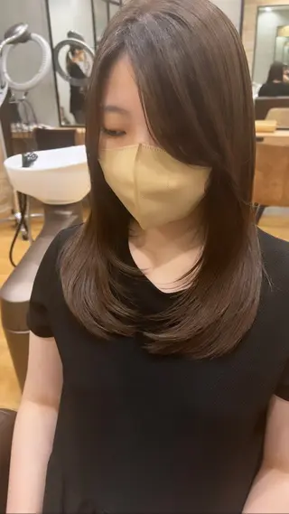 ロング ボブ/レイヤー/ 縮毛矯正/オオバコのヘアスタイル