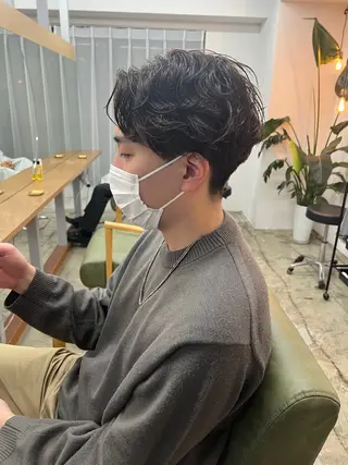 ショート パーマ メンズ 金子 勇輔 メンズパーマ/心斎橋のヘアスタイル