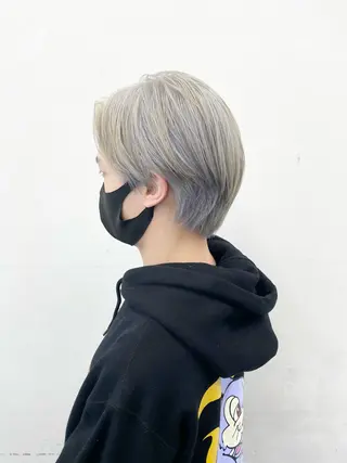 ショート カラー パーマ ヘアアレンジ メンズ nico TOKYO 渋谷所属・ブリーチ ハイトーン 特化🌈フジタハルキのヘアスタイル