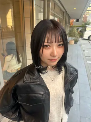 ミディアム カラー パーマ ヘアアレンジ メンズ 🫧ブリーチなし透明 感カラー🫧沼尻彩花のヘアスタイル