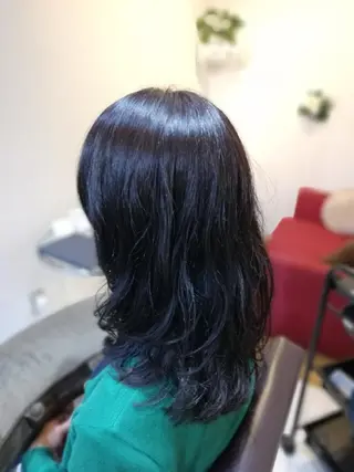 セミロング パーマ カラー 北林 弘展のヘアスタイル