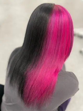 カラー ユイ☆ハイトーン ☆ブリーチデザインのヘアスタイル