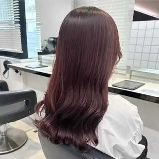 ロング カラー ヘアアレンジ 💗愛され暖色💗 ピンク/レッド💗のヘアスタイル