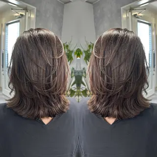 ミディアム 🫧ボブ•ショート レイヤー🫧持田樹のヘアスタイル