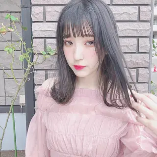ミディアム ヘアアレンジ 店長/mao/ 前髪/顔周りカットのヘアスタイル