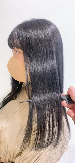 ロング カラー マツエク・マツパ くすみミルクティー／ ブラウン🪡TOWAのヘアスタイル