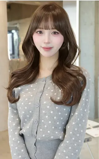 ロング カラー ARMONY表参道店所属・韓国風レイヤーカラー ライムのヘアスタイル