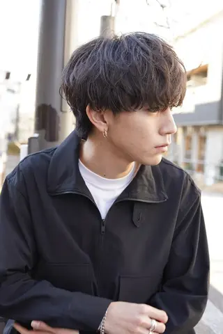 ショート カラー パーマ メンズ 栄💗レイヤーカット ｜韓国風｜haruのヘアスタイル