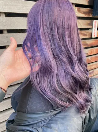 セミロング カラー レイヤーウルフ エクステ磯部のヘアスタイル