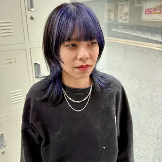 セミロング カラー 惣木 菜穂のヘアスタイル