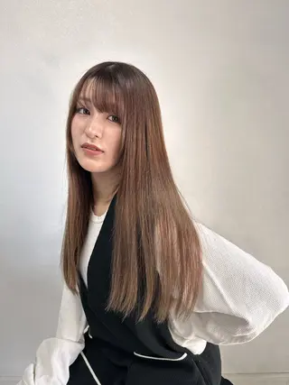 ロング カラー クロスパーマ/うる艶 カラー/Kurumiのヘアスタイル