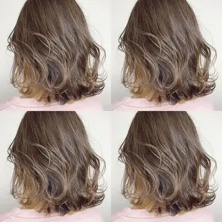 ミディアム カラー 韓国レイヤーカット/ ダブルカラーのヘアスタイル