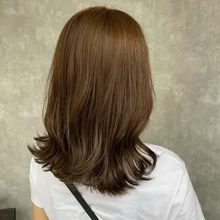 ミディアム カラー 【完全個室】髪質改善 暖色カラー/山崎唯奈のヘアスタイル