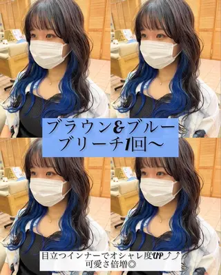 セミロング カラー 長谷川 湧のヘアスタイル