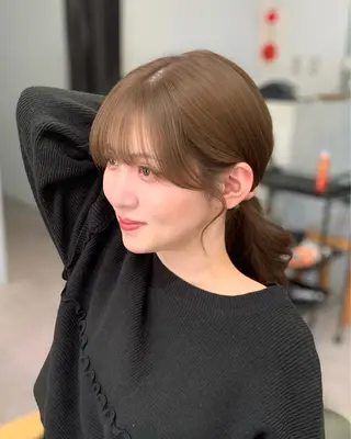 セミロング 🎀韓国風顔周り× 透明感/梅田/アリサのヘアスタイル