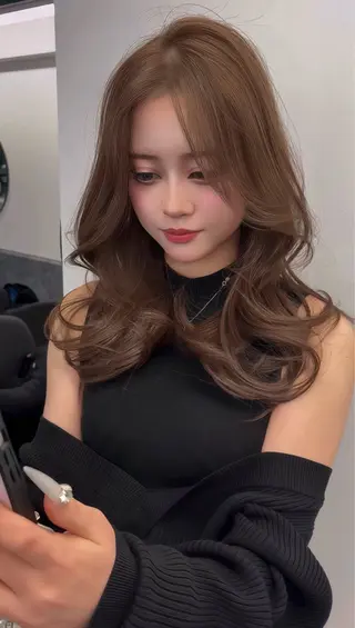 ロング カラー 堀江/透明感 ベージュ/白川幸太のヘアスタイル