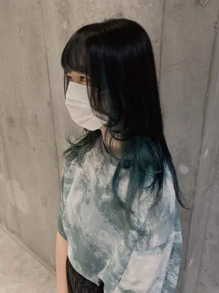 セミロング カラー ヘアアレンジ mina 🐈‍⬛ ラフな似合わせヘアのヘアスタイル