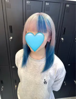 セミロング カラー ハイトーン/髪質改善 🦋岩渕かすが🖤のヘアスタイル