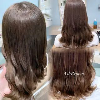 セミロング ピンク・ラベンダー/ レイヤー/NANAのヘアスタイル