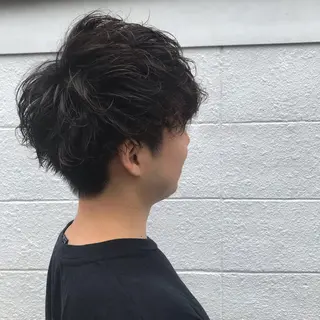 ショート カラー パーマ メンズ JUNTA 梅田茶屋町のヘアスタイル